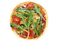 Рецепта Пица с домашно тесто с гъби, кашкавал, чери домати, маслини и рукола